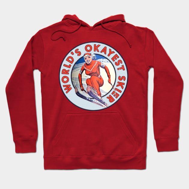 World's Okayest Skier Vintage Hoodie by Hilda74